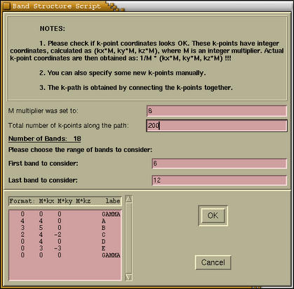 Specify Band Parameters - figure